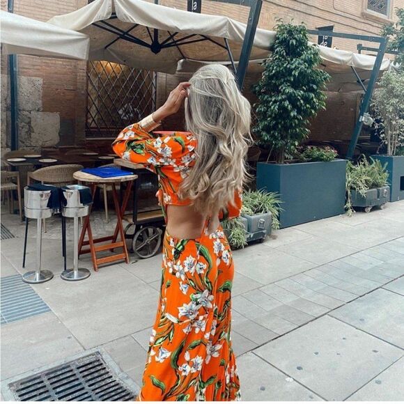 ZARA CUT OUT PRINTED DRESS XS - Picture 3 of 9